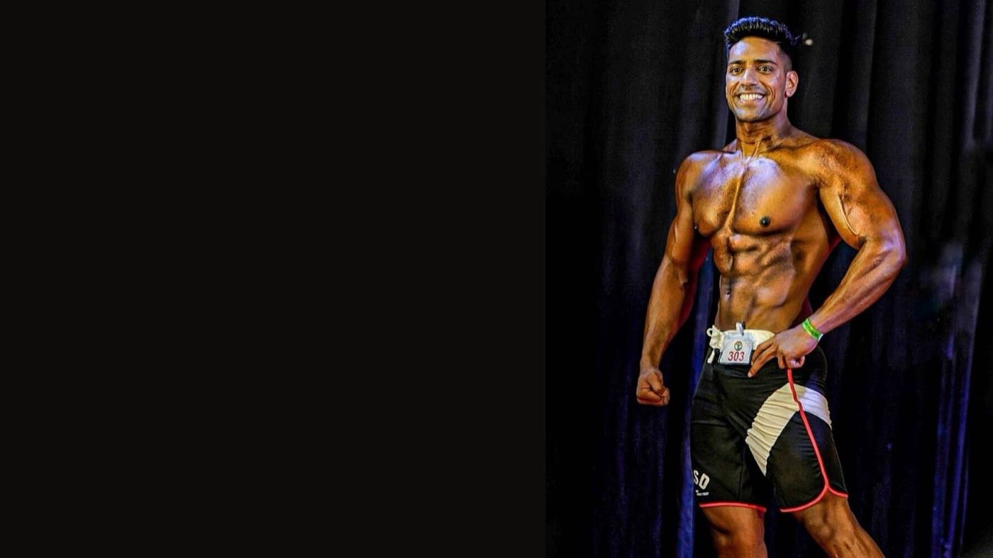 Physique athlete on stage